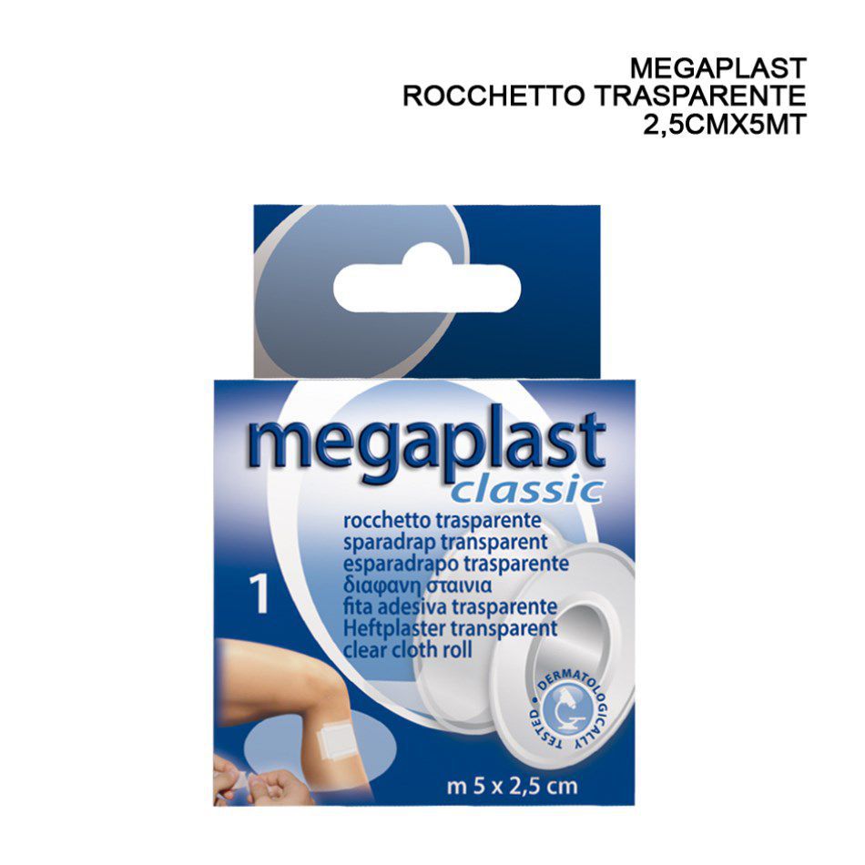 MEGAPLAST CLASSIC ROCCHETTO 2.5CMX5M TRASPARENTE