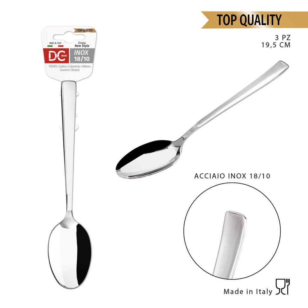 DC CASA NEWSTYLE CUCCHIAIO INOX 18/10 19.5CM 3PZ