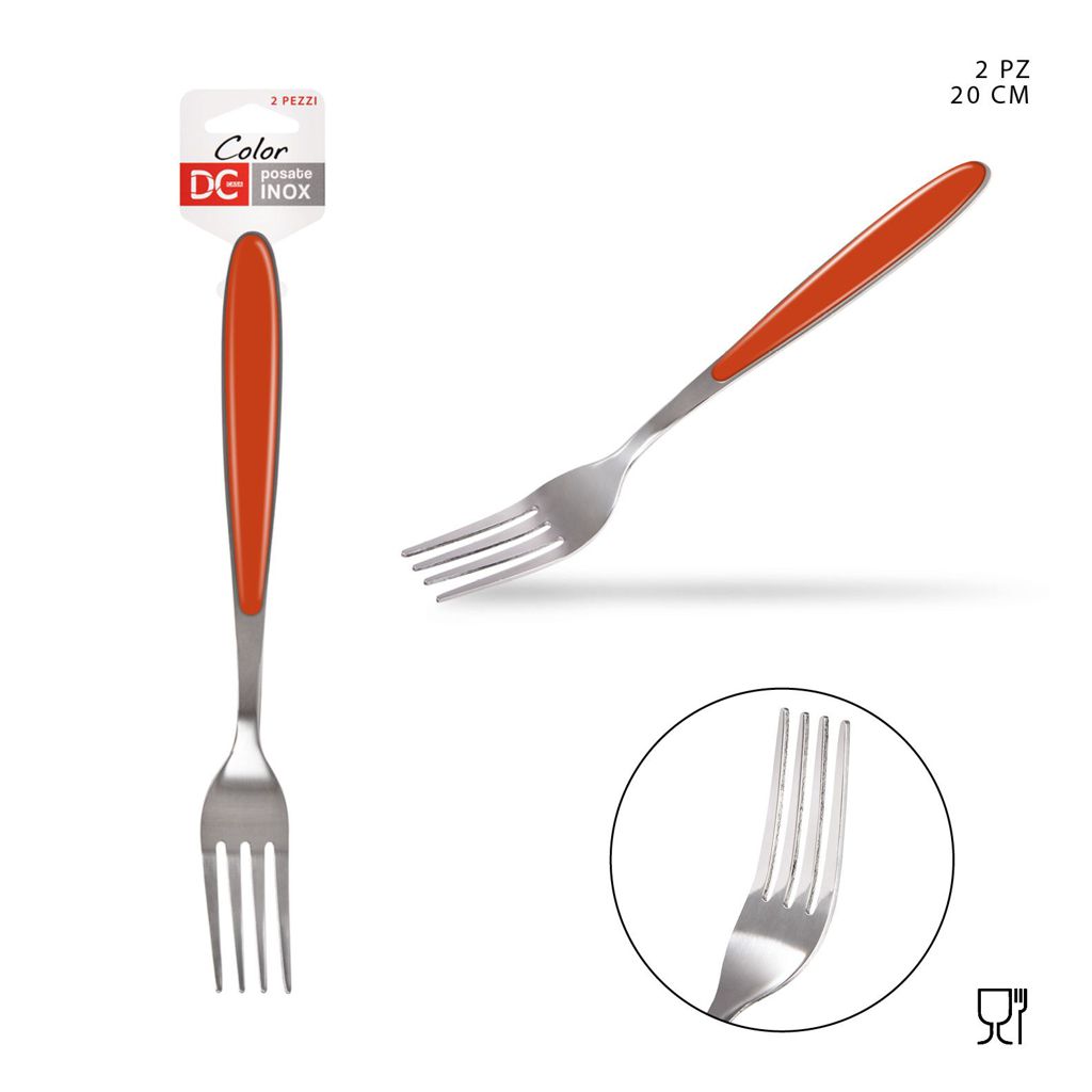 DC CASA  L/ARANCIO FORCHETTA M/PLAST. 20X2.4CM 2PZ