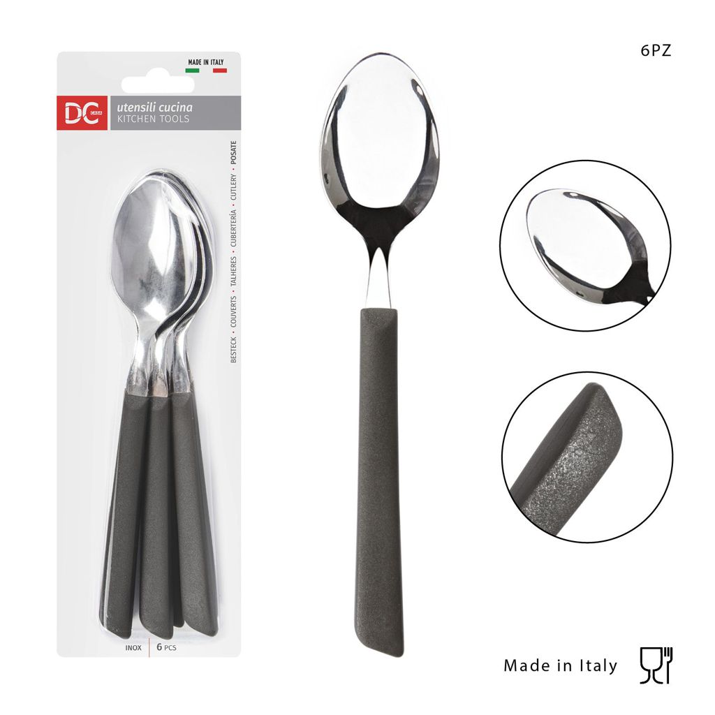 DC CASA  CUCCHIAIO TAVOLA INOX 6PZ TORTORA