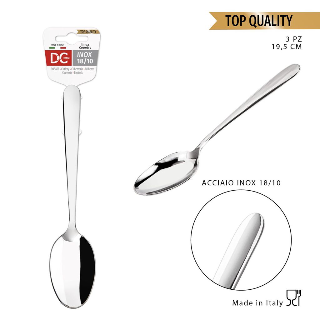 DC CASA  COUNTRY CUCCHIAIO INOX 18/10 19.5CM 3PZ