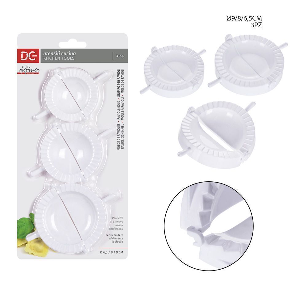 DC CASA  STAMPO RAVIOLI PLAST. 6.5-8-9CM 3PZ