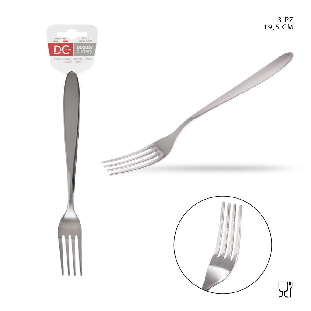 DC CASA  SERVNEW CHEF 18/C FORCHETTA 19.5CM 3PZ