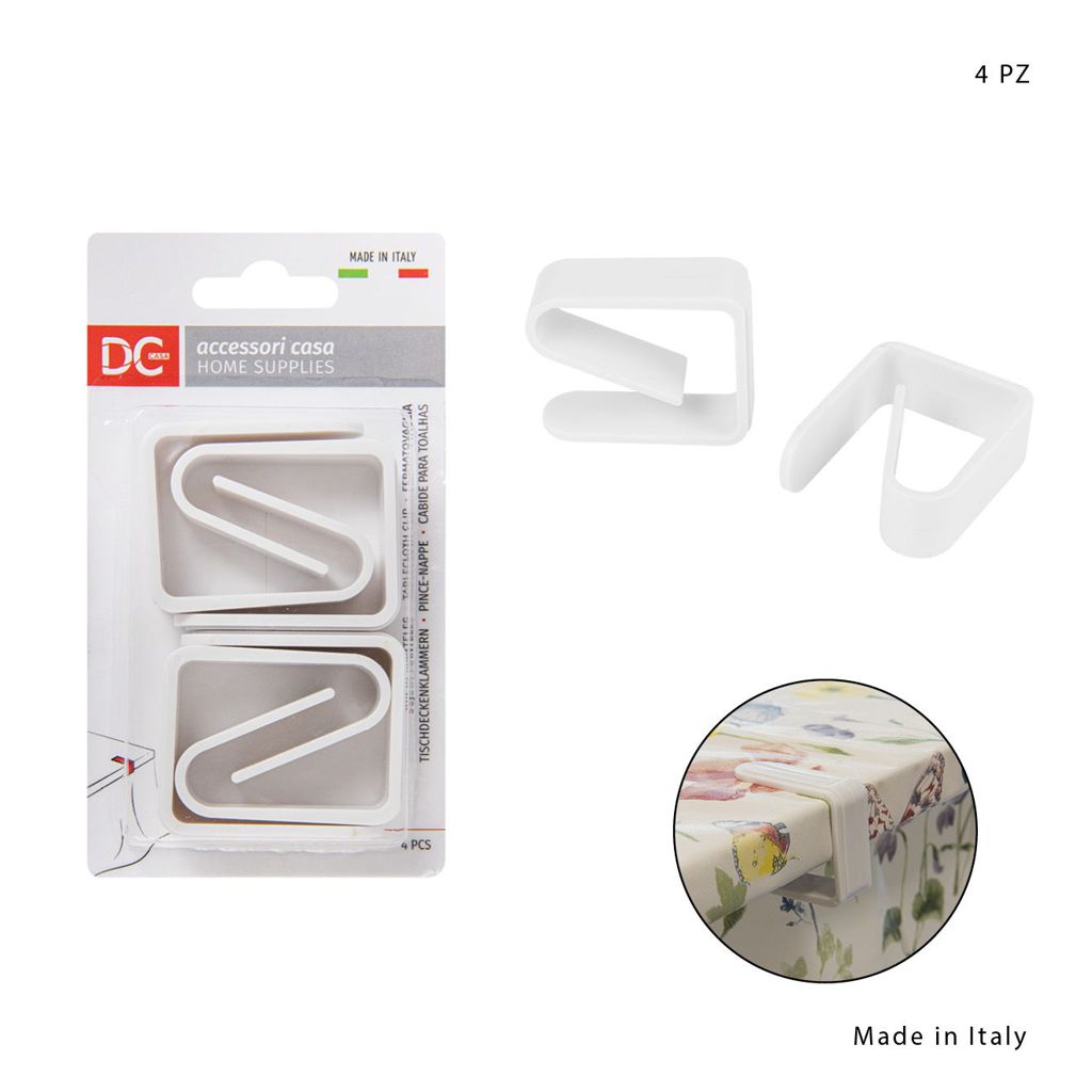 DC CASA FERMATOVAGLIA PLASTICA 4PZ BIANCO