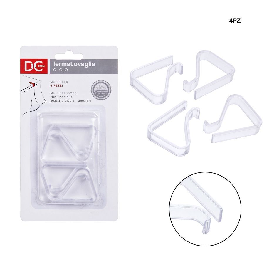 DC CASA FERMATOVAGLIA PLAST TRASPARENTE 4X5CM 4PZ