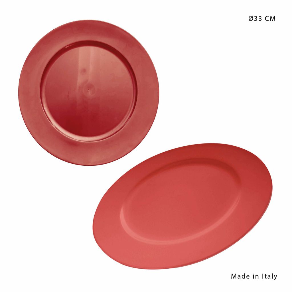 DC CASA SOTTO PIATTO PLAST D33CM ROSSO