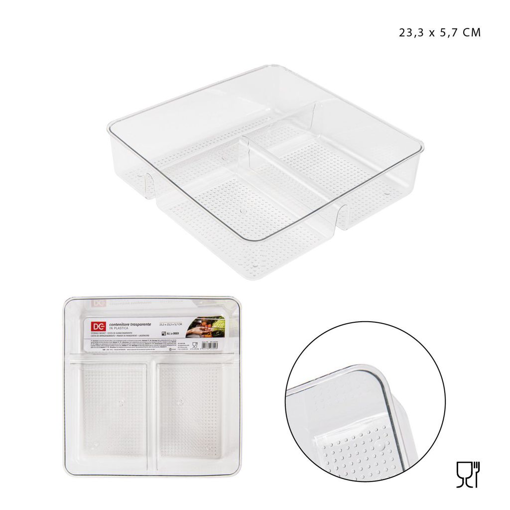 DC CASACONTENITORE PLAST.TRASP. 3P 23.3X5.7CM